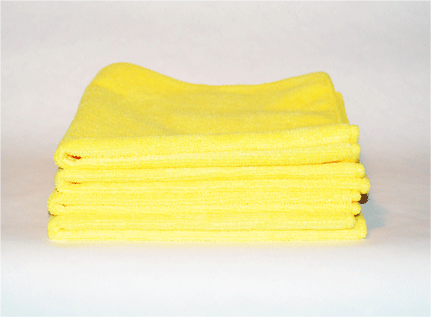 Economy 4-Pack Yellow MicroFiber Towel