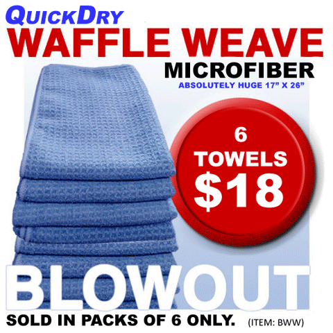 Quick Dry Blue Waffle Weave Microfiber Pack